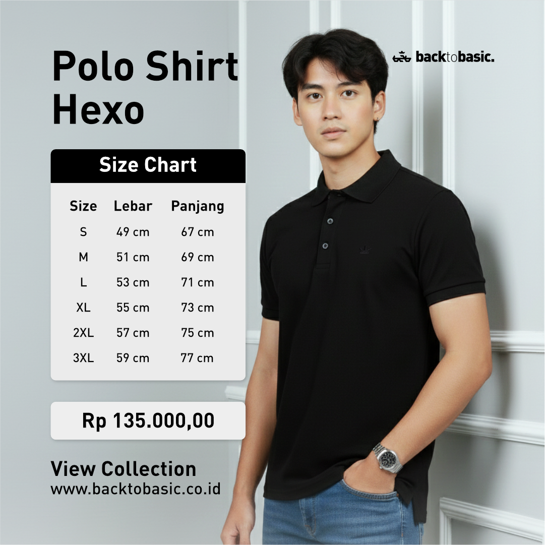 Polo Shirt Hexo Black